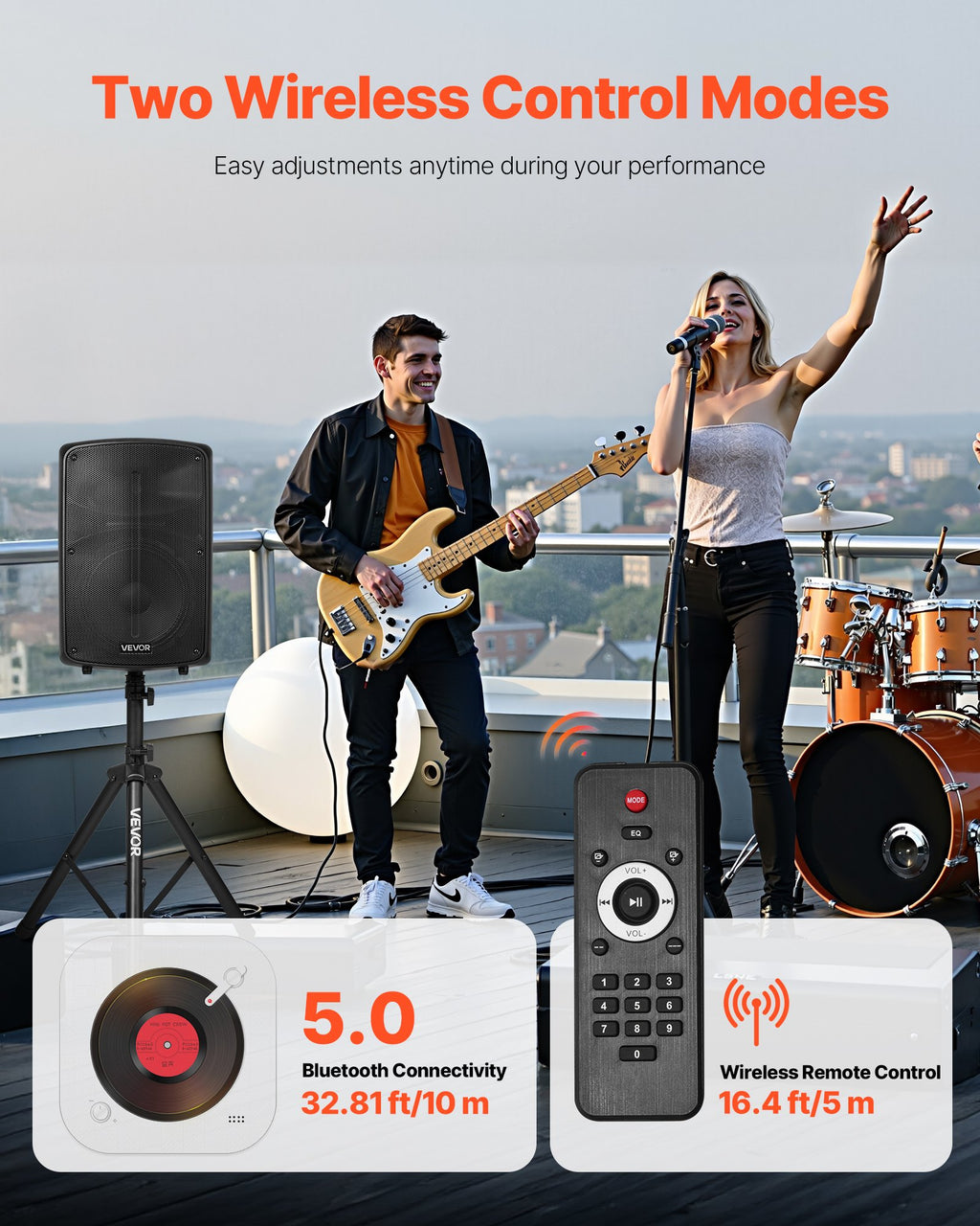 Speakers PA System 800W Mixer Wireless Bluetooth Mic