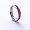 Five-row Ceramic Clay Full-diamond Stainless Steel Ring With Diamond Inlay
