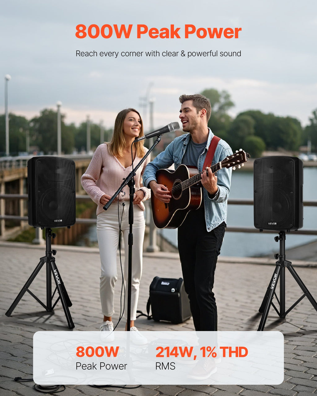 Speakers PA System 800W Mixer Wireless Bluetooth Mic