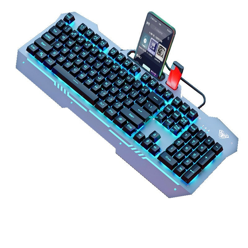 RGB Backlit Gaming Keyboard and Mouse Set  | Mechanical Feeling Wired Key Mouse Headset Bundle