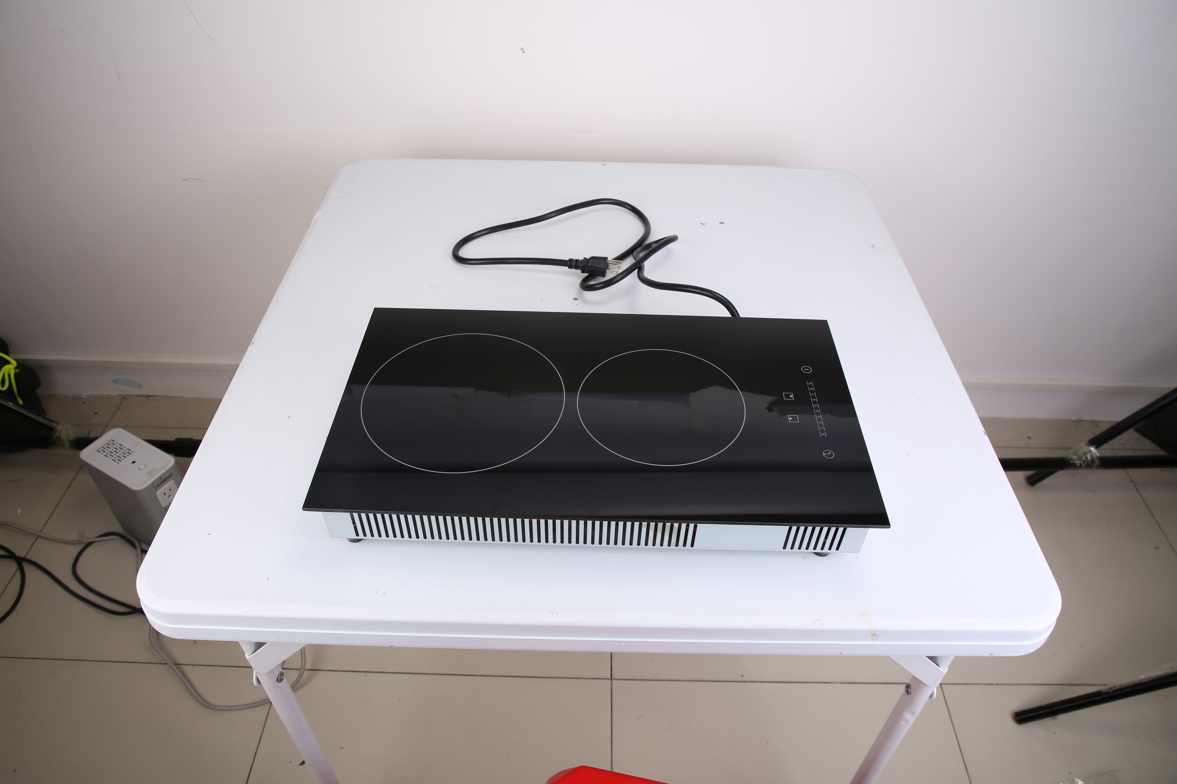 Dual Induction Burners Electric Cooktop 110V Total 1900W Electric Stove Built In Electric Ceramic Stove With Timer Setting 9 Firepower Levels Over Heating Protection