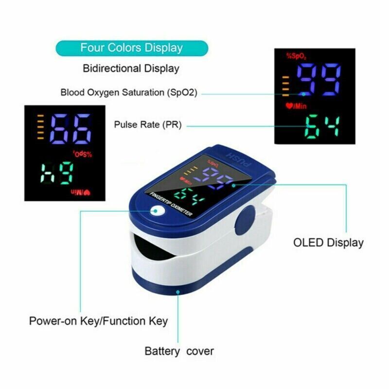 Finger Pulse Oximeter Blood Oxygen Saturation Meter SpO2 Heart Rate Monitor UK