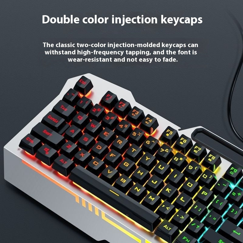 RGB Backlit Gaming Keyboard and Mouse Set  | Mechanical Feeling Wired Key Mouse Headset Bundle
