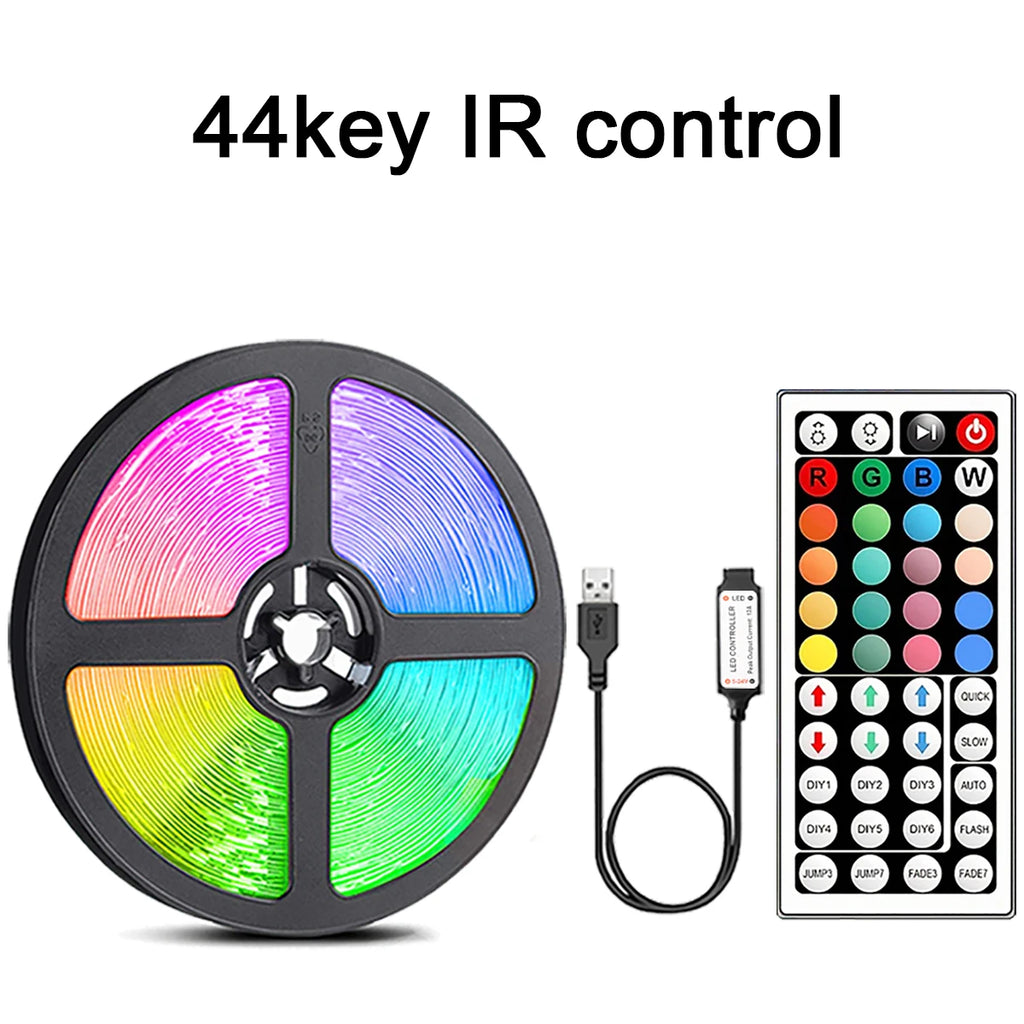Led Strip Lights with 44 Key Remote Control 1m 5m 10m 20m RGB Tape Led Wall Room for Home Bedroom Party Decor TV Backlight