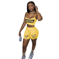 Ladies' Spoof Nostalgic Letter Printed Sports Suit Two-piece