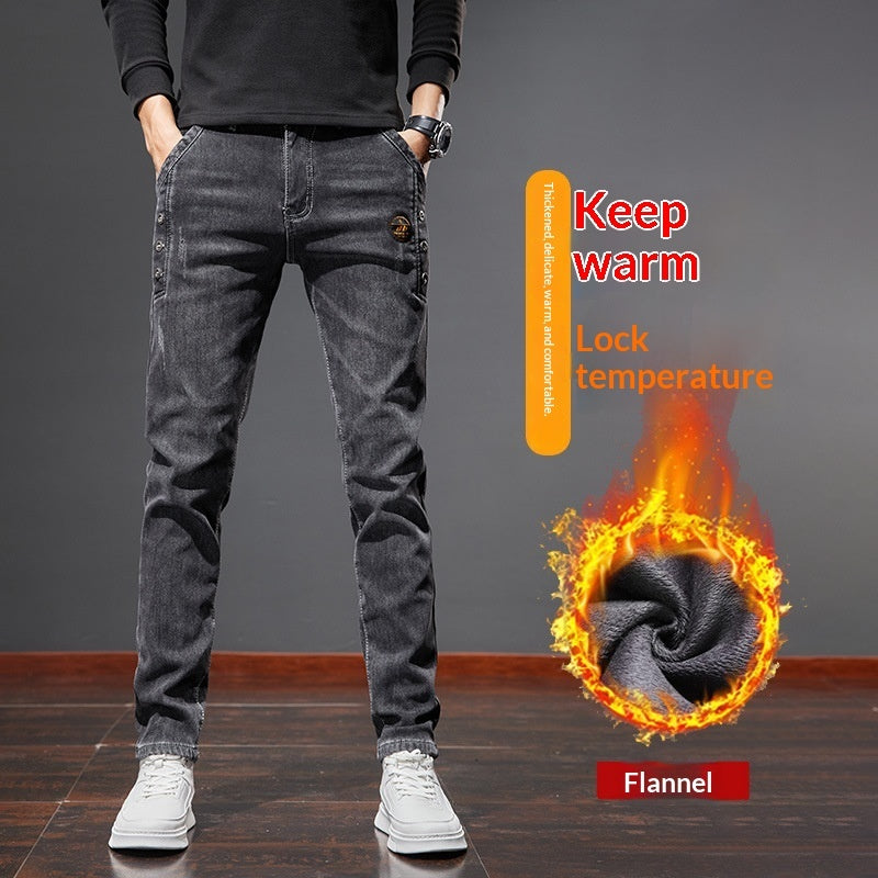 Mens Autumn Denim Jeans Casual Pants