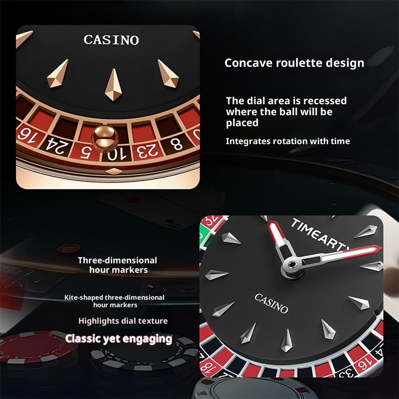 ROULETTE WHEEL AUTOMATIC WATCH | Luminous Waterproof Belt Quartz Watch